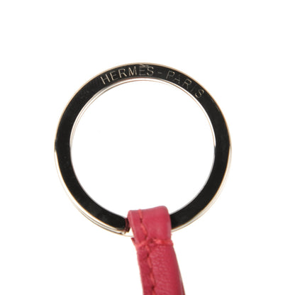 Hermes Lambskin Carmen Tassel Key Holder Rose Shocking 3 of 3