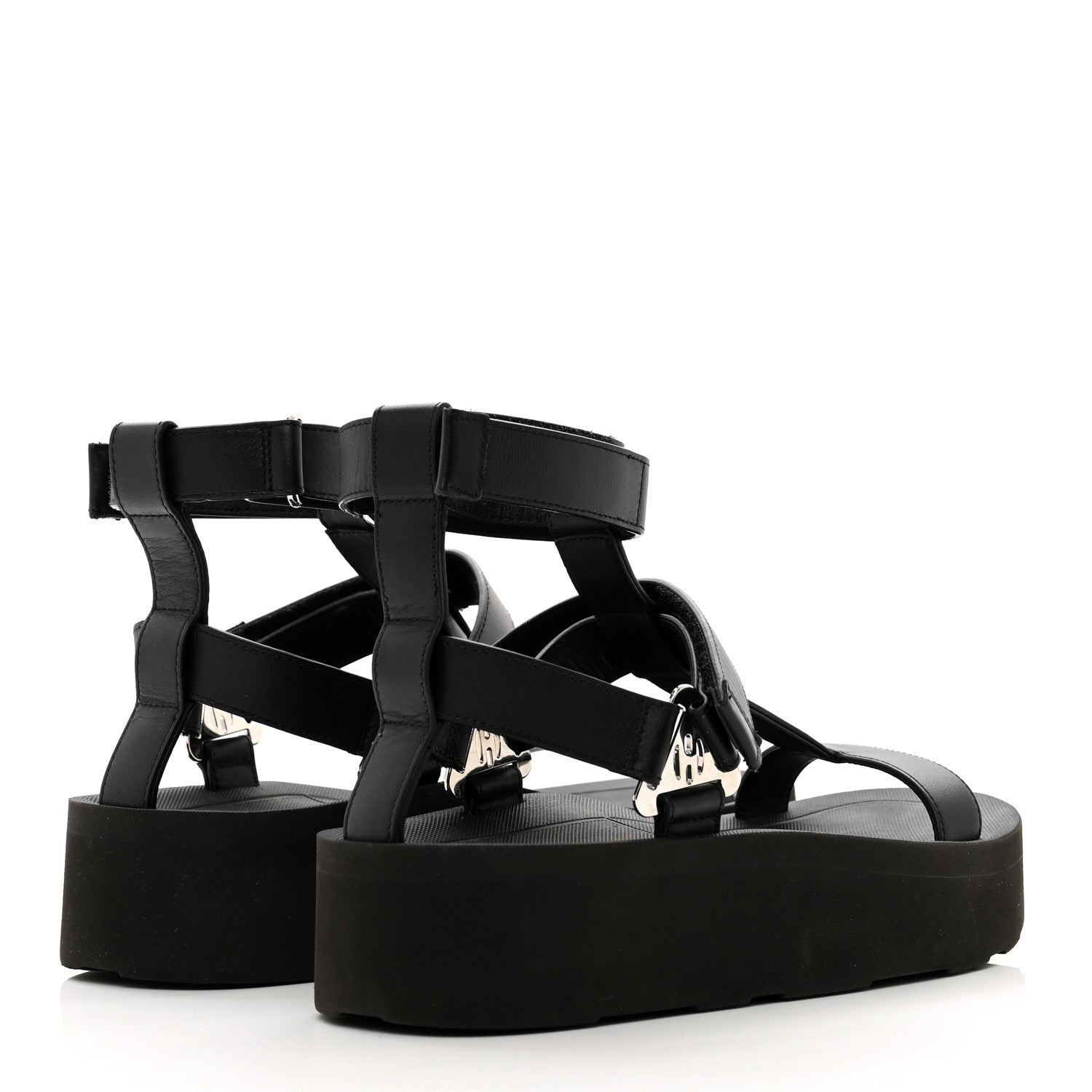 Hermes Calfskin Womens Enid Sandals 36 Black 4 of 8