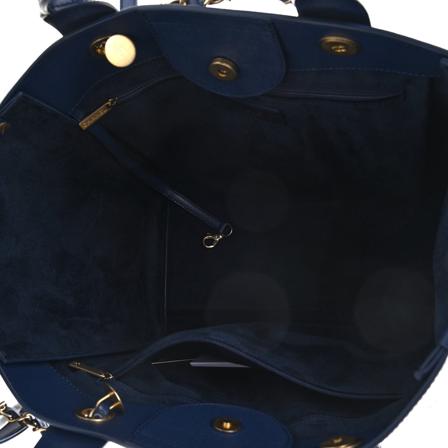 Caviar Small Studded Deauville Tote Navy
