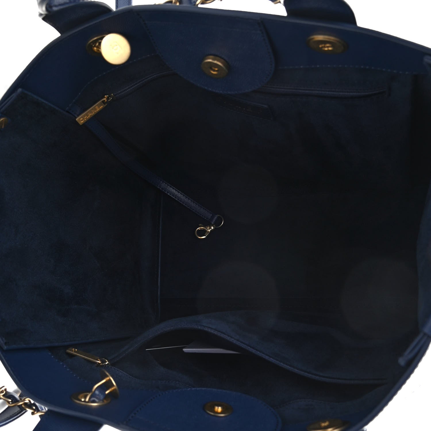 Chanel Caviar Small Studded Deauville Tote Navy 5 of 9