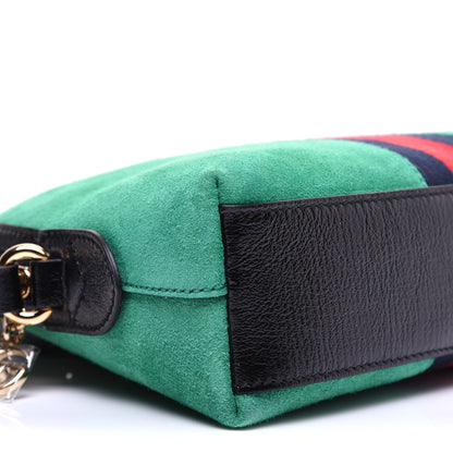 Gucci Suede Patent GG Web Small Ophidia Dome Shoulder Bag New Shamarock Black 6 of 13