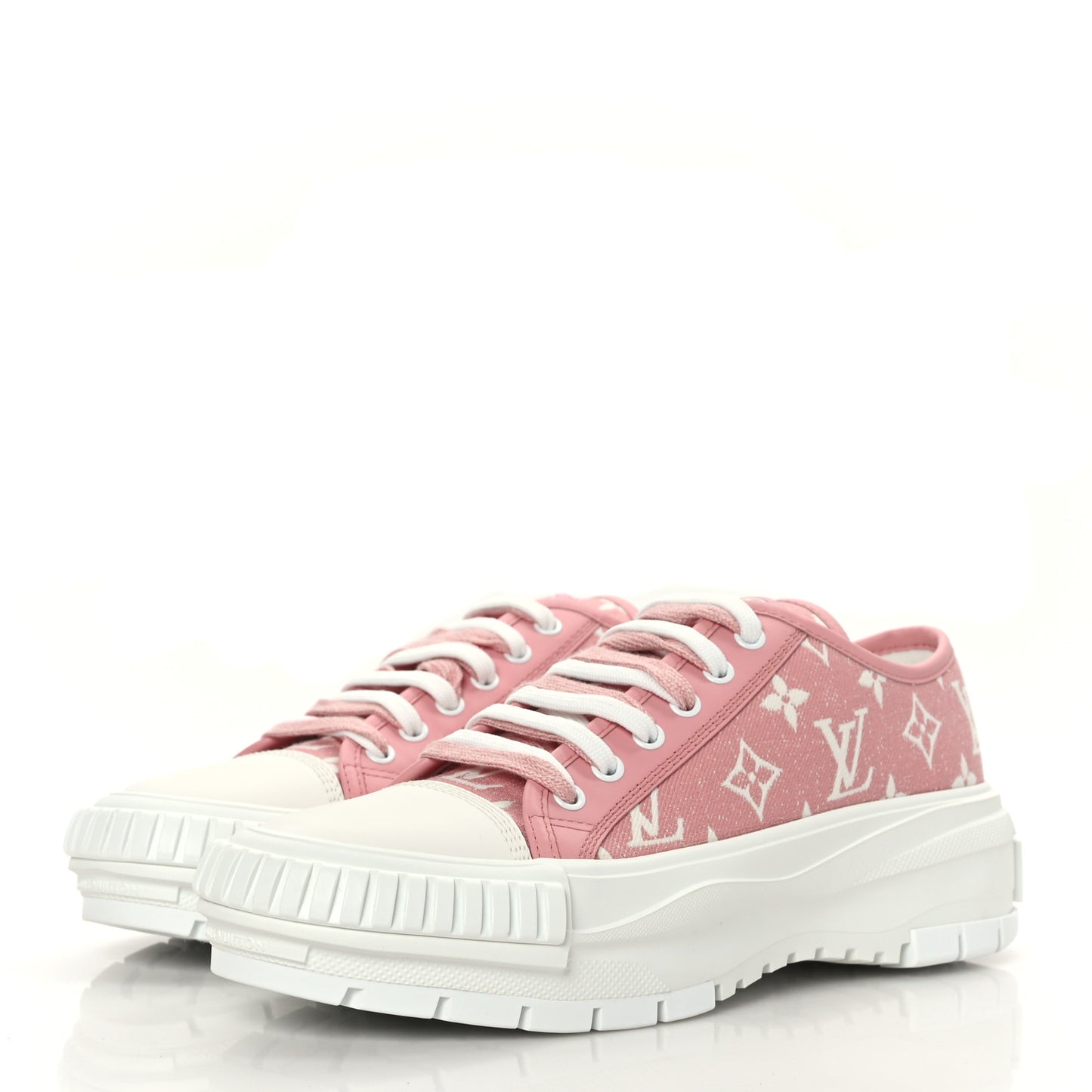 Denim Monogram Squad Sneakers 39 Pink