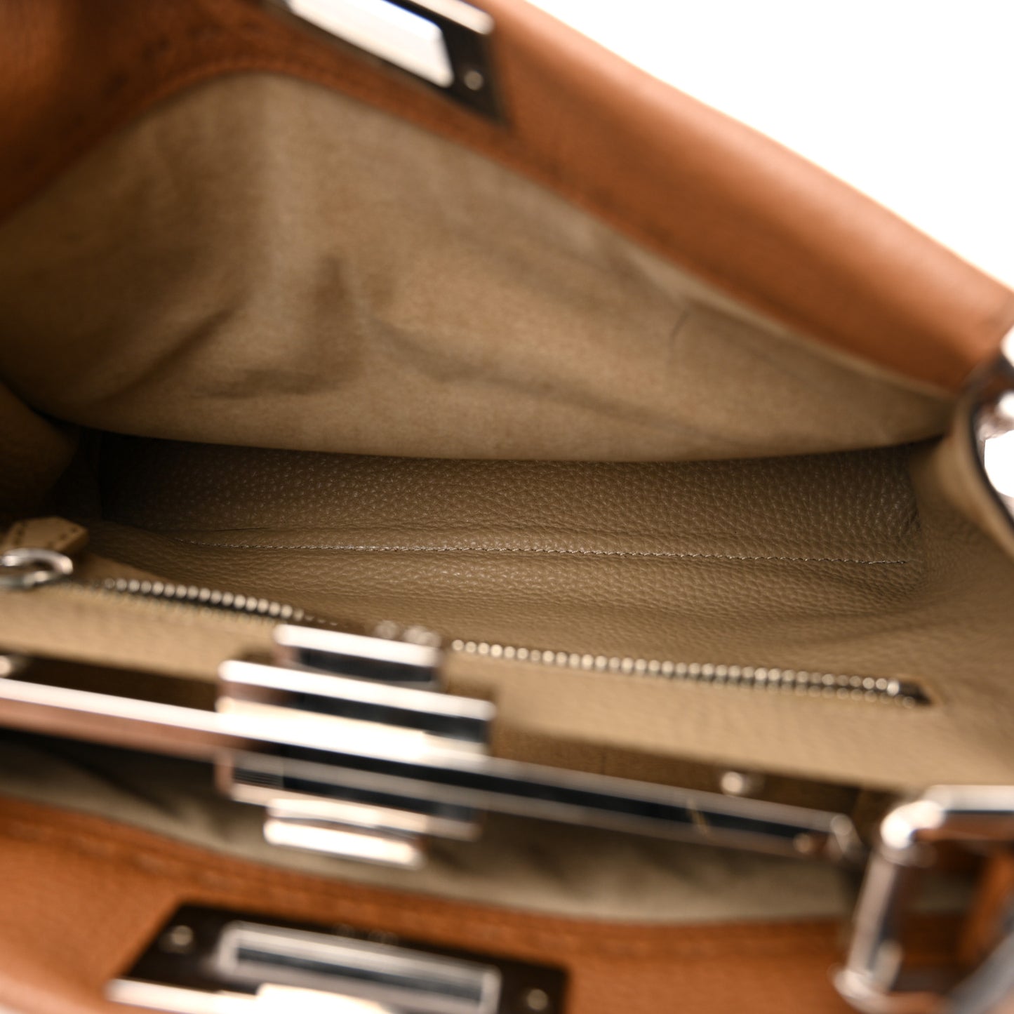 Cuoio Romano Selleria Bi-Color Medium Peekaboo Iconic Satchel Mou Deserto
