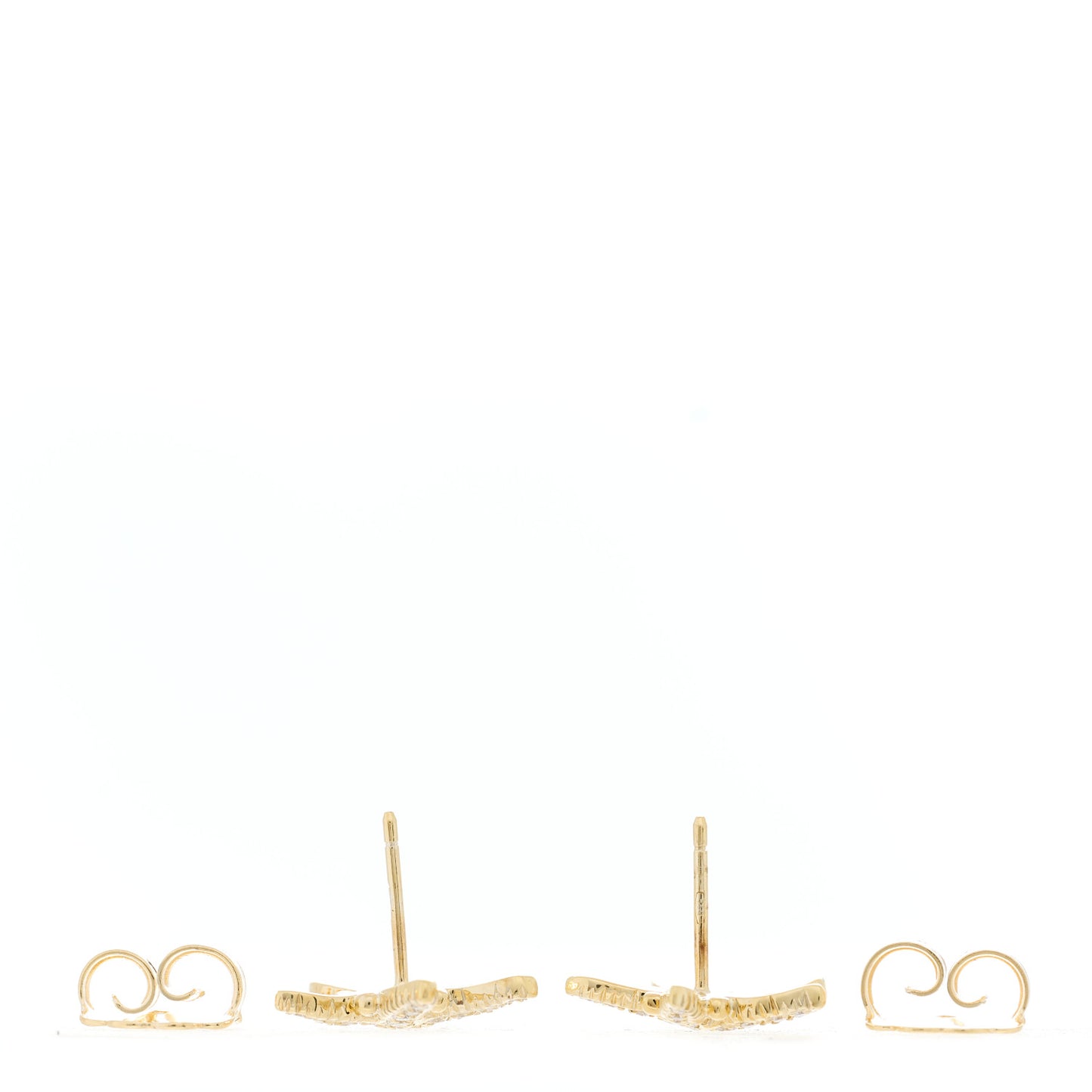 18K Yellow Gold Diamond Sea Star Earrings