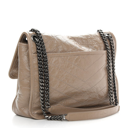 Saint Laurent Crinkled Calfskin Matelasse Monogram Medium Niki Chain Satchel Light Natural 3 of 9
