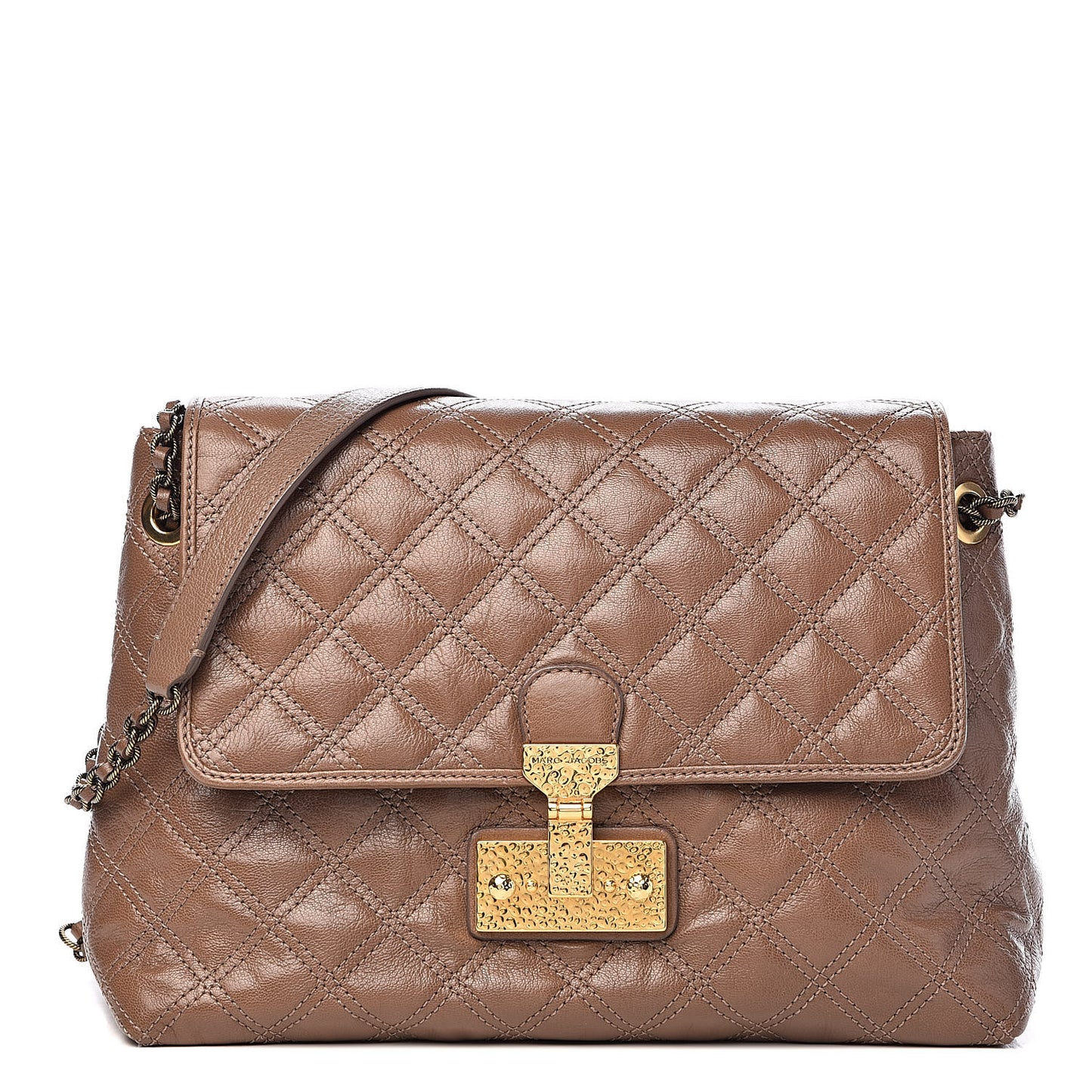 Lacquered Lambskin Baroque The XL Single Flap Truffle