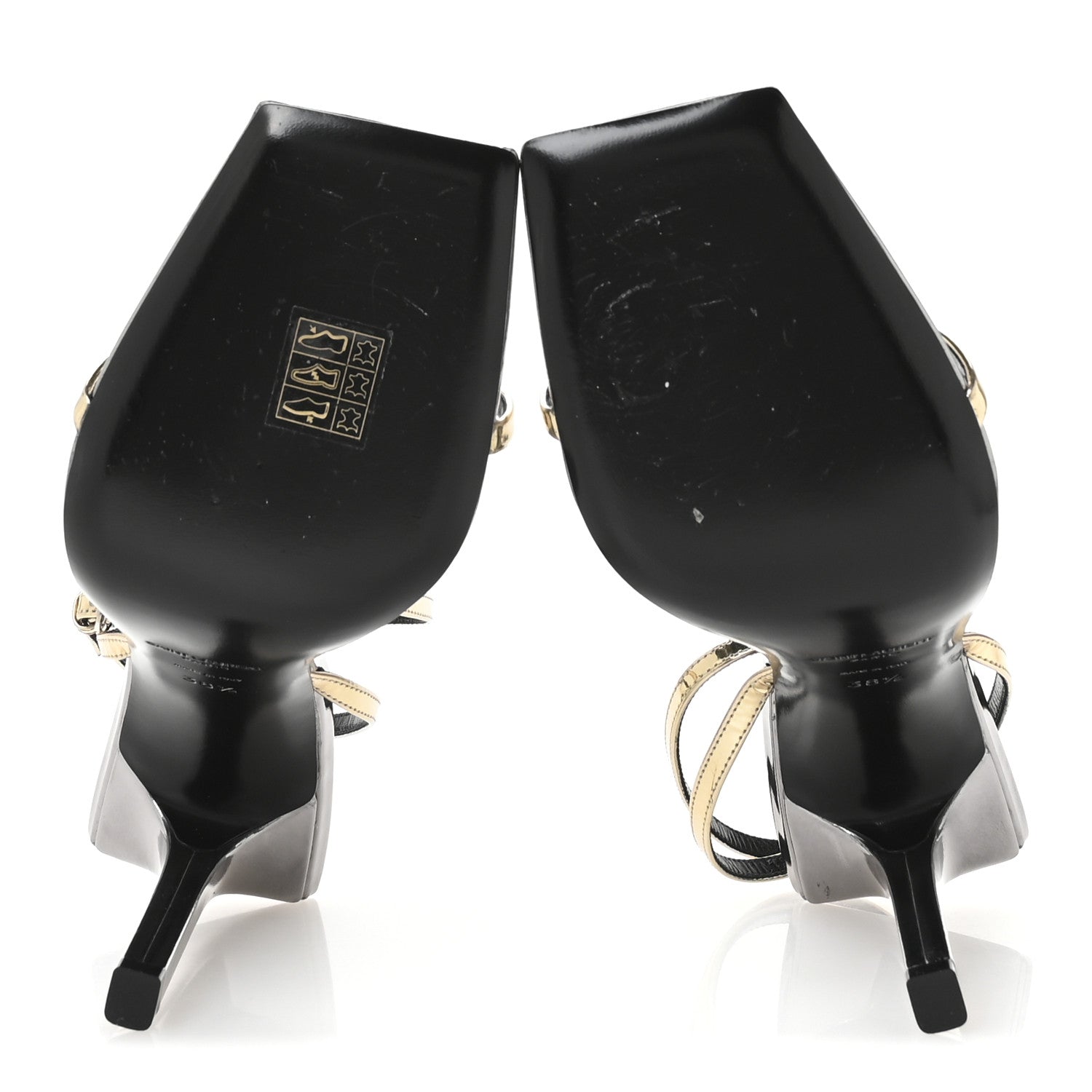 Saint Laurent Metallic Patent Pam 110 Sandals 38.5 Old Gold 6 of 8