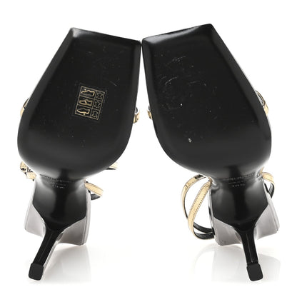 Saint Laurent Metallic Patent Pam 110 Sandals 38.5 Old Gold 6 of 8