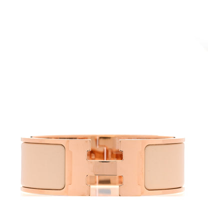Hermes Enamel Wide Clic Clac H Bracelet PM Beige Nacre 1 of 5
