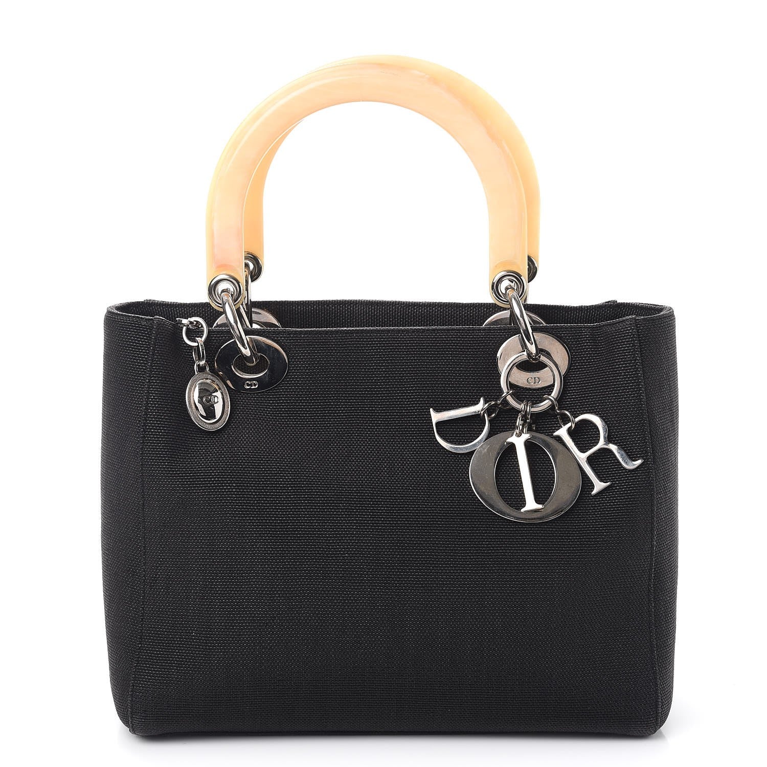 Christian Dior Canvas Medium Lady Dior Tote Bag Black 1 of 9