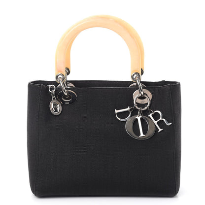 Christian Dior Canvas Medium Lady Dior Tote Bag Black 1 of 9