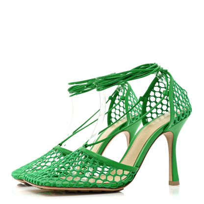 Bottega Veneta Mesh Nappa Stretch Ankle Tie 90mm Sandals 40 Grass 3 of 7