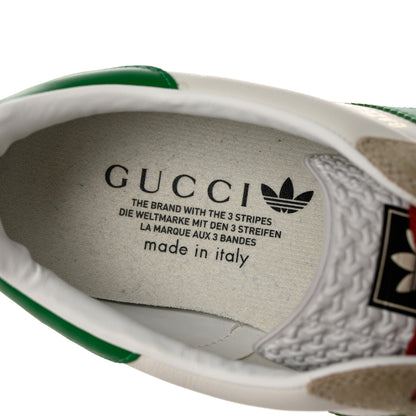 Gucci X ADIDAS Suede Madeira Demetra Mens Gazelle Sneakers 10 Oatmeal White New Shamarock Hibiscus Red 6 of 10