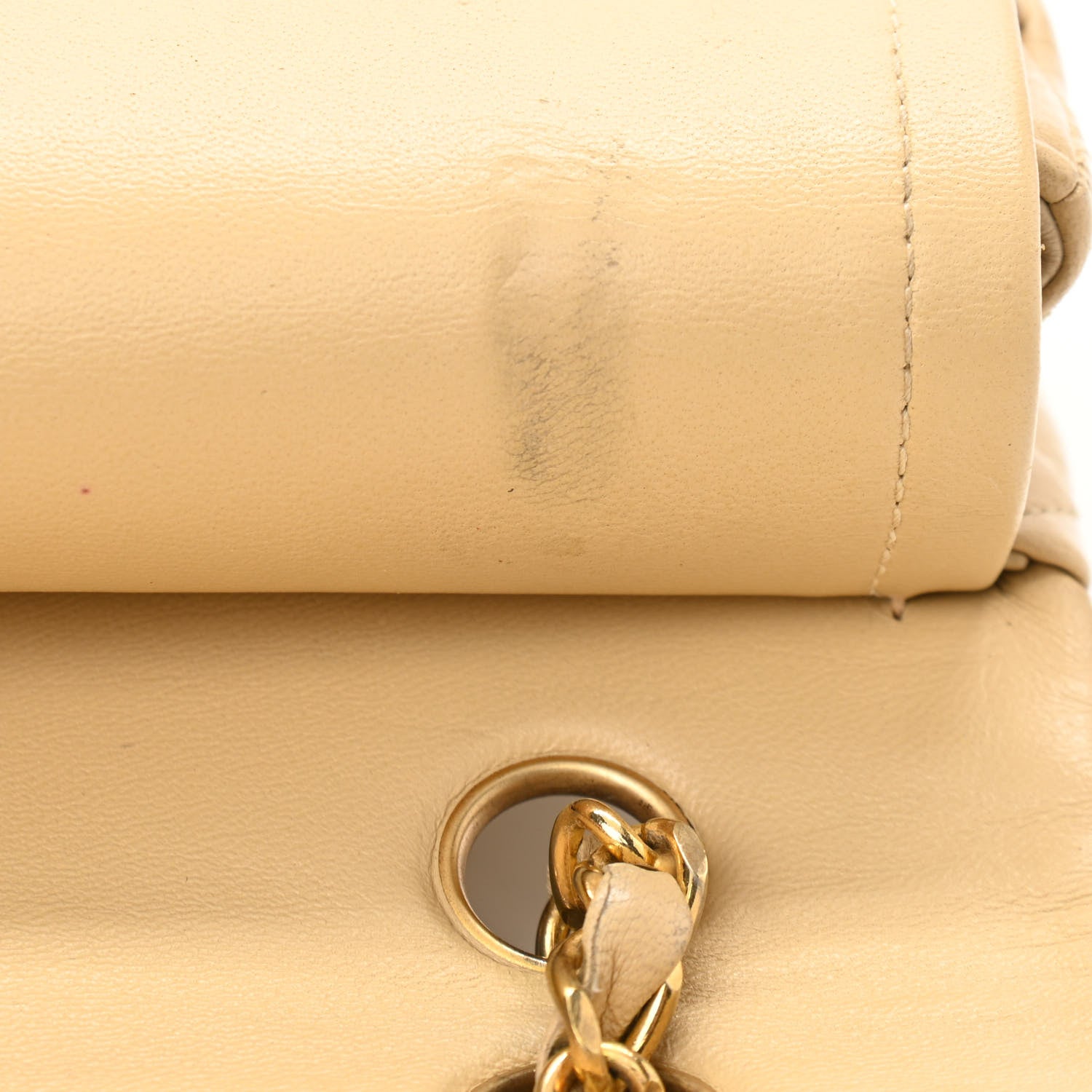 Chanel Lambskin Quilted Medium Double Flap Beige 14 of 17