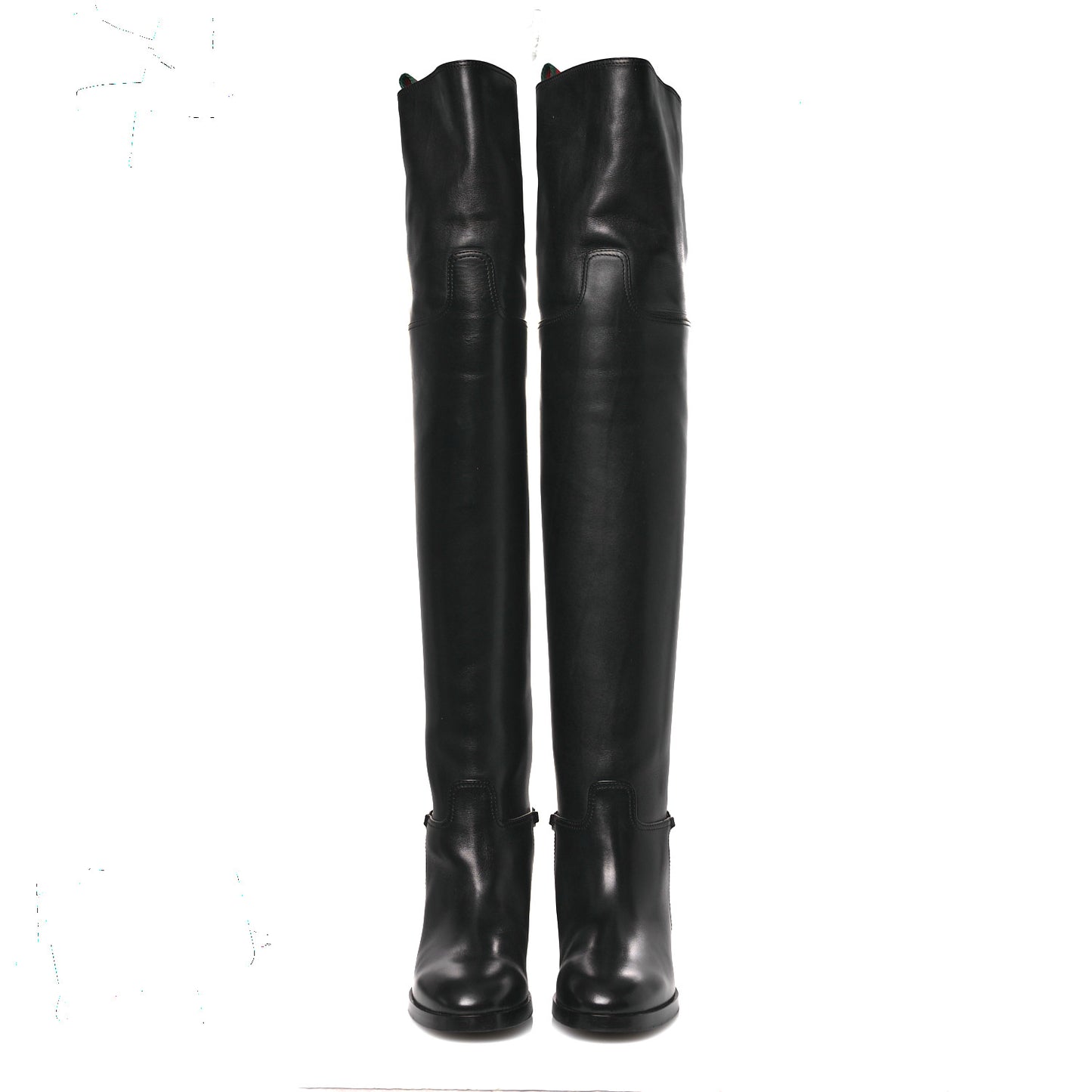 Calfskin Slim Horsebit Over The Knee High Boots 37 Black