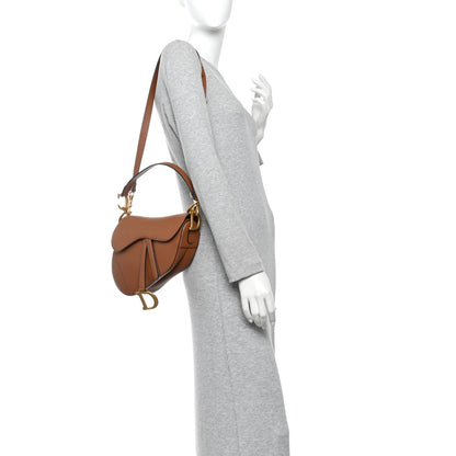Christian Dior Grained Calfskin Saddle Bag With Strap Golden Saddle 2 of 10