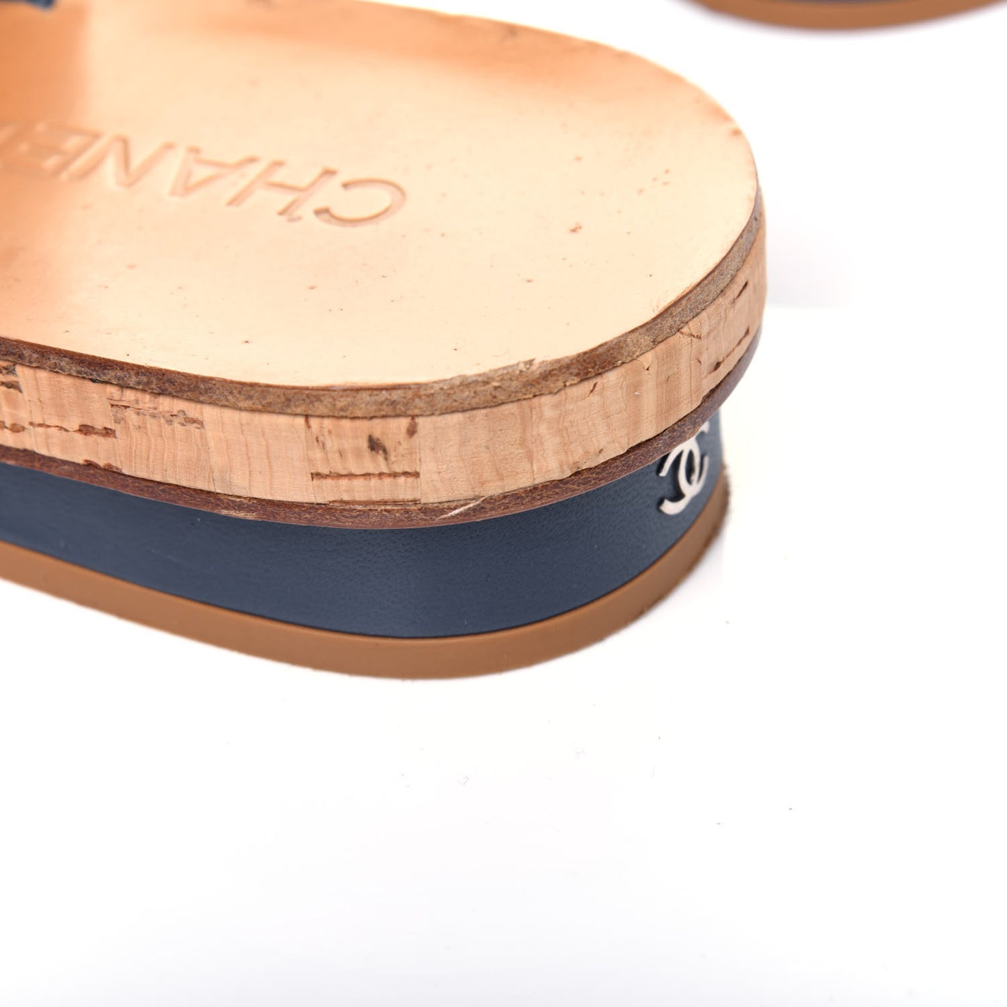 Cork Tweed Chain Mule Slides 41.5 Blue