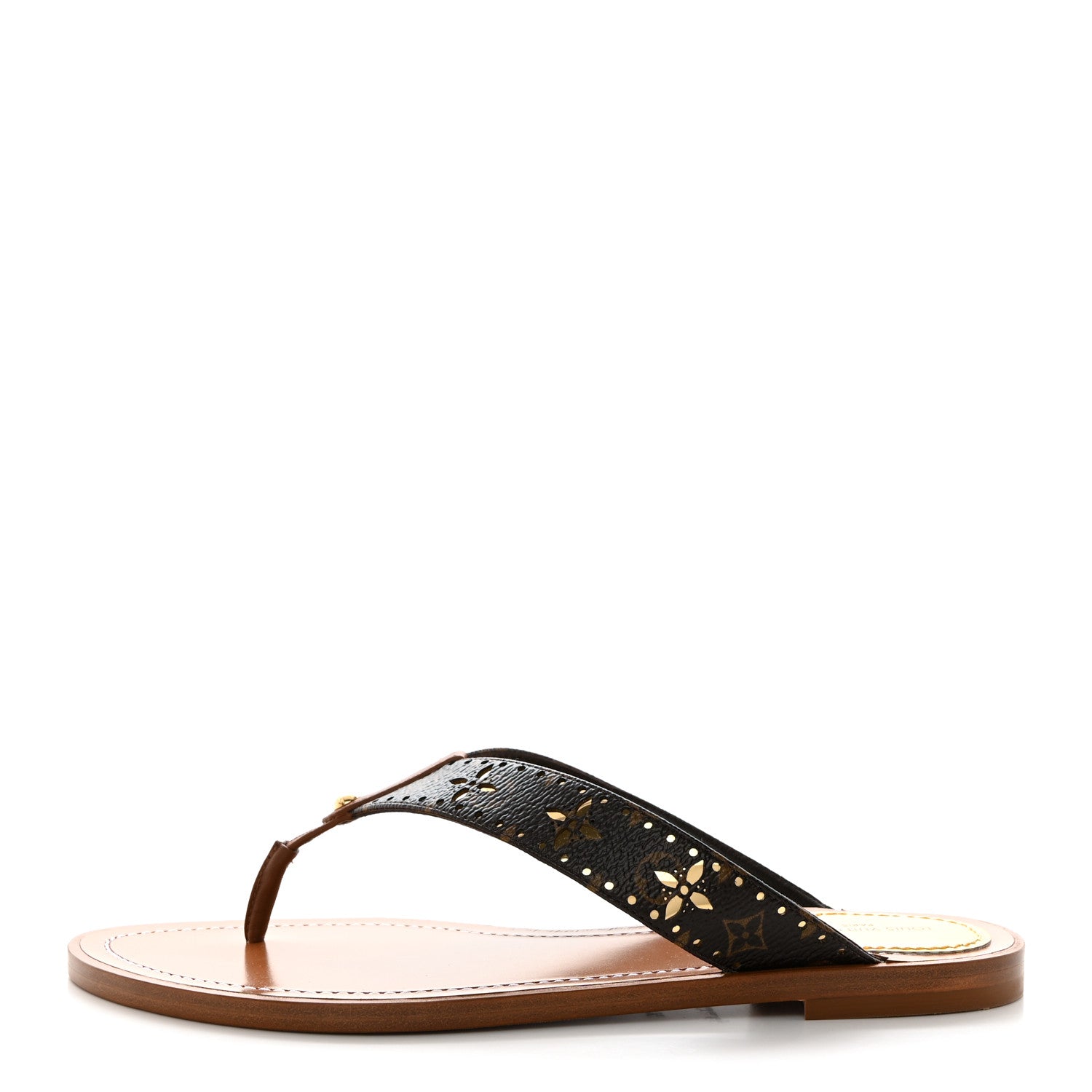 Louis Vuitton Monogram Sunny Flat Thong Sandals 37.5 Brown 1 of 9