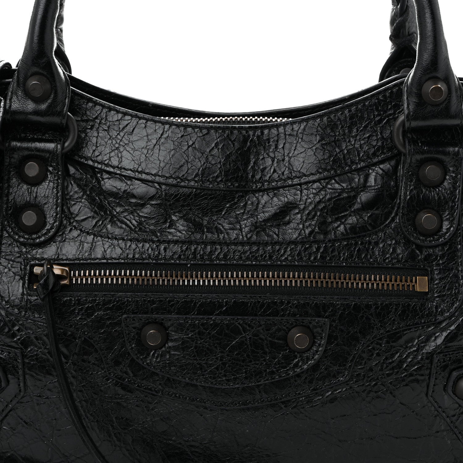 Balenciaga Agneau Arena Classic Hardware Le City First Bag Black 9 of 11