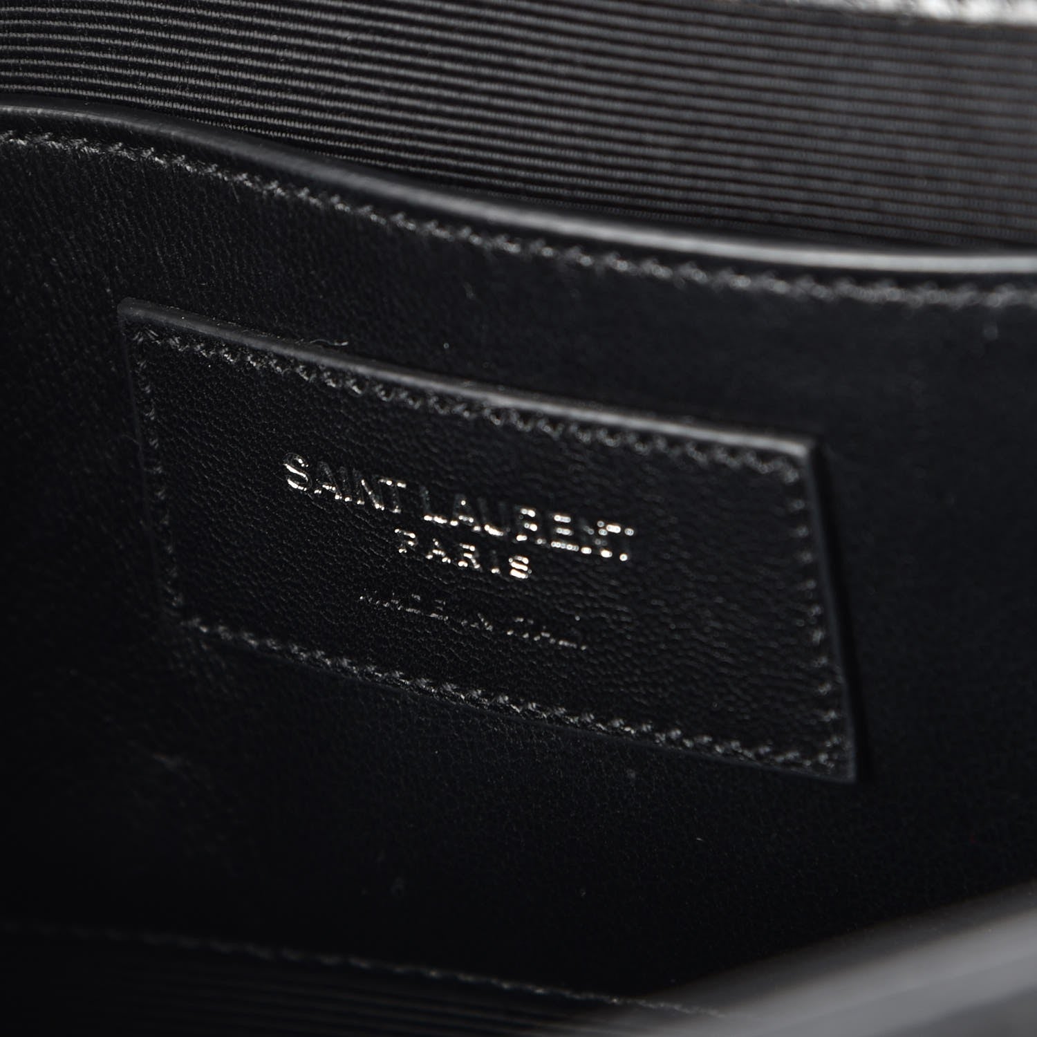 Saint Laurent Calfskin Crocodile Embossed Medium Classic Monogram Kate Tassel Satchel Black 6 of 6