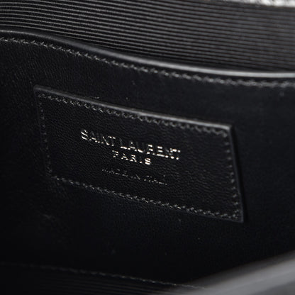Saint Laurent Calfskin Crocodile Embossed Medium Classic Monogram Kate Tassel Satchel Black 6 of 6