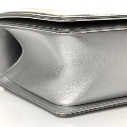 Chanel Metallic Patent Calfskin Quilted Medium Boy Flap Silver 9 of 11