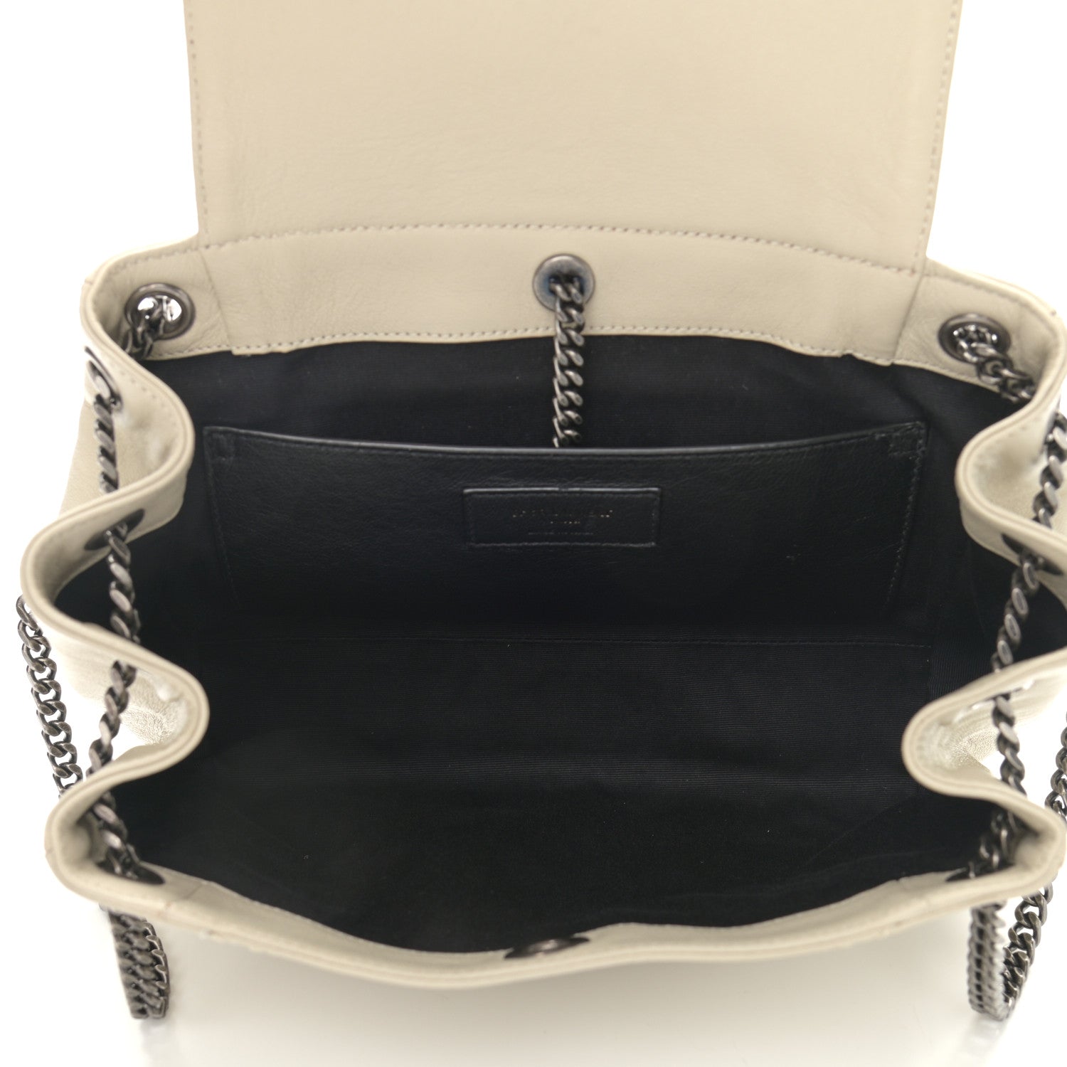 Saint Laurent Pebbled Lambskin Chevron Monogram Small Nolita Crema Soft 5 of 11