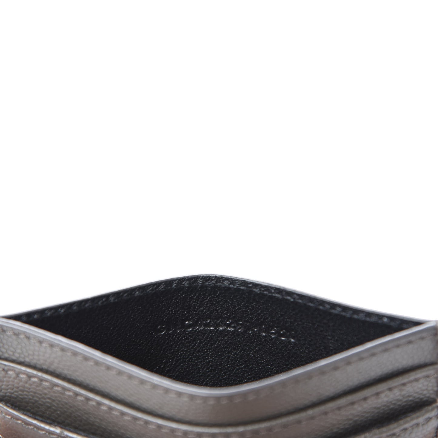 Grain De Poudre Matelasse Chevron Monogram Credit Card Case Pebble