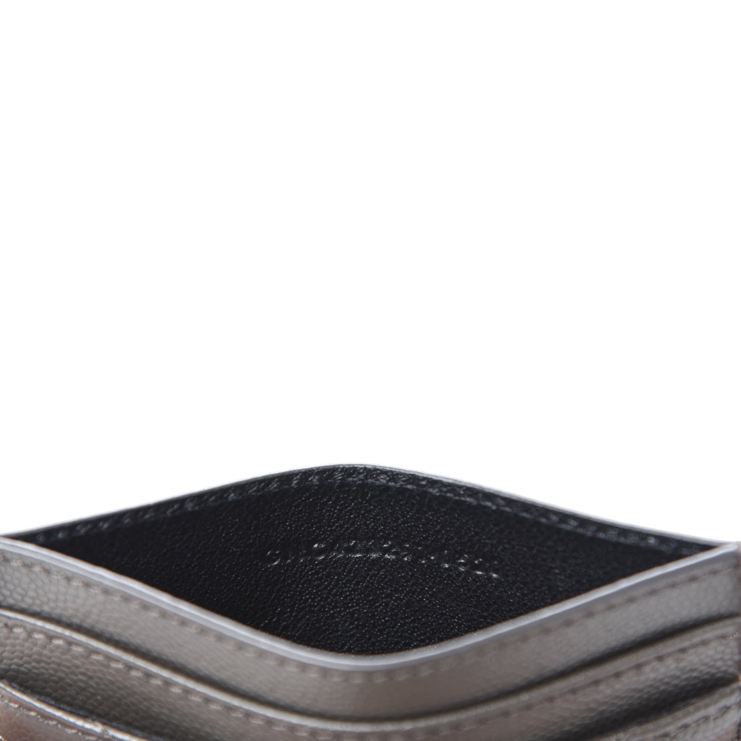 Saint Laurent Grain De Poudre Matelasse Chevron Monogram Credit Card Case Pebble 7 of 8