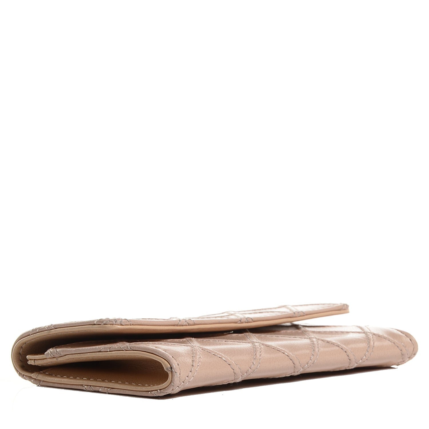 Chanel Lambskin Diamond Stitched Card Holder Wallet Beige 4 of 9