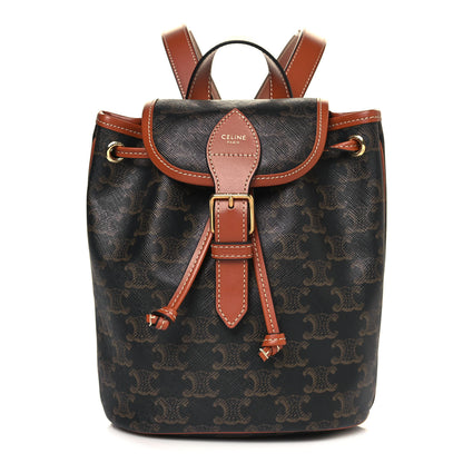 Celine Triomphe Canvas Calfskin Mini Folco Backpack Tan 1 of 11