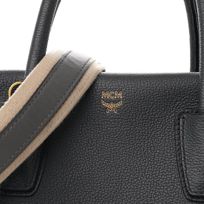 MCM Grained Calfskin Large Milla Tote Phantom Grey 10 of 12