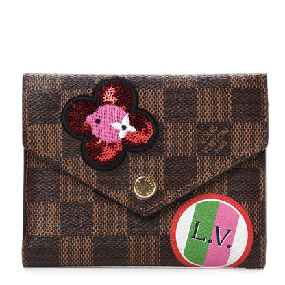 Louis Vuitton Damier Ebene Stories Victorine Wallet Red 1 of 7