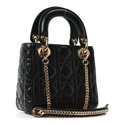 Christian Dior Lambskin Cannage Mini Lady Dior Black 2 of 9