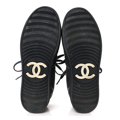 Chanel Toile Suede Calfskin CC Low Top Sneakers 36 Dark Grey 6 of 11