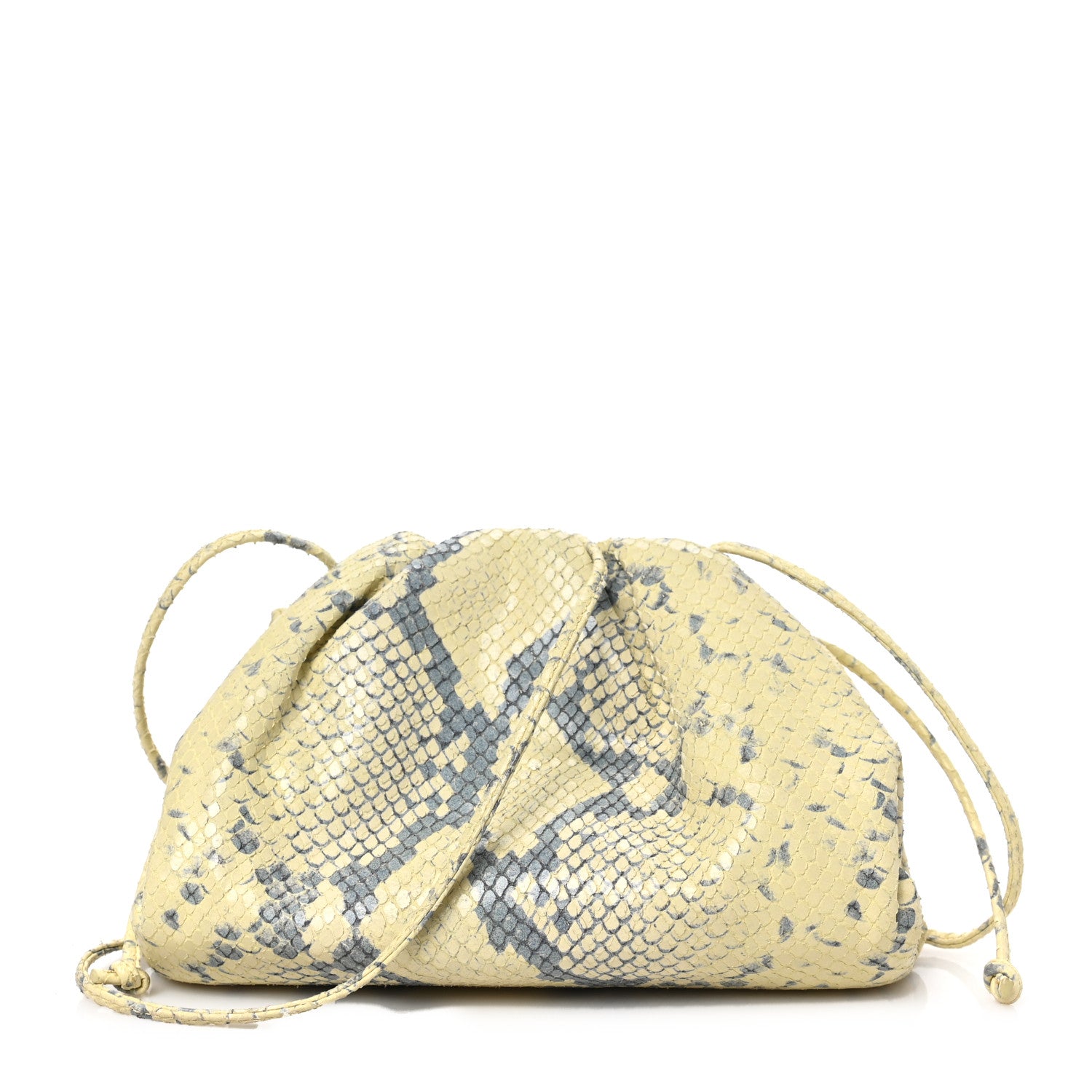 Bottega Veneta Goatskin Python Embossed The Mini Pouch Kiwi Black Silver 1 of 11