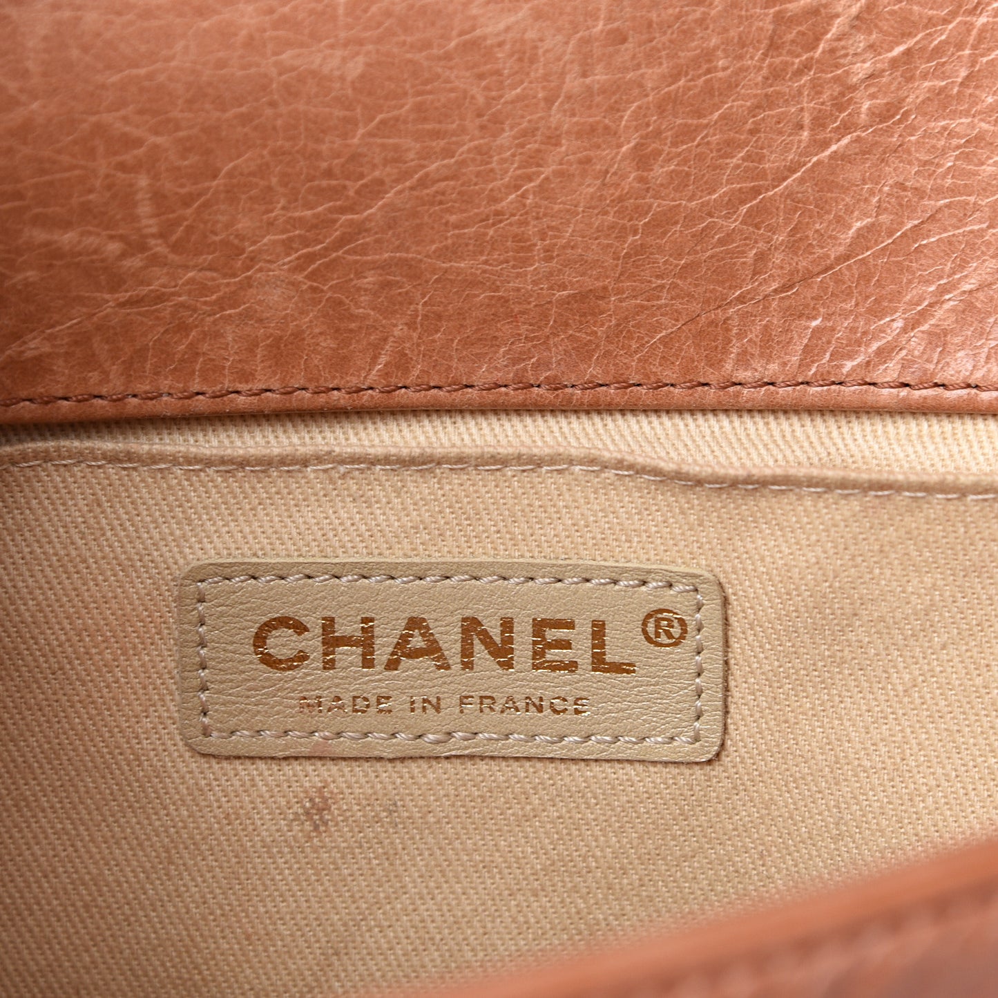 Calfskin Quilted Medium Boy Flap Light Brown