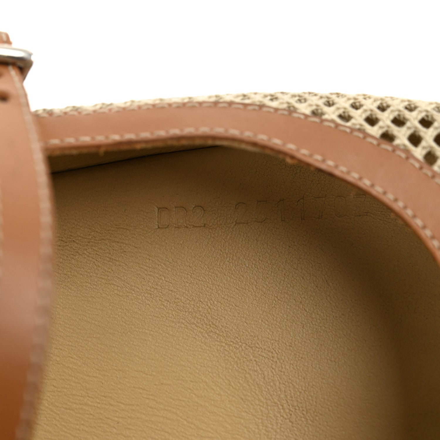 Hermes Crochet Knit Calfskin Kichu Ballet Flats 37.5 Beige Lin Naturel 9 of 9