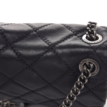Chanel Calfskin Quilted Jumbo Coco Sporran Flap Black 9 of 13