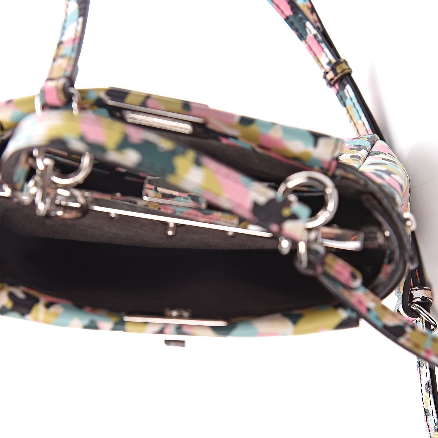 Fendi Vitello Seta Granite Micro Peekaboo Iconic Satchel Multicolor 5 of 9