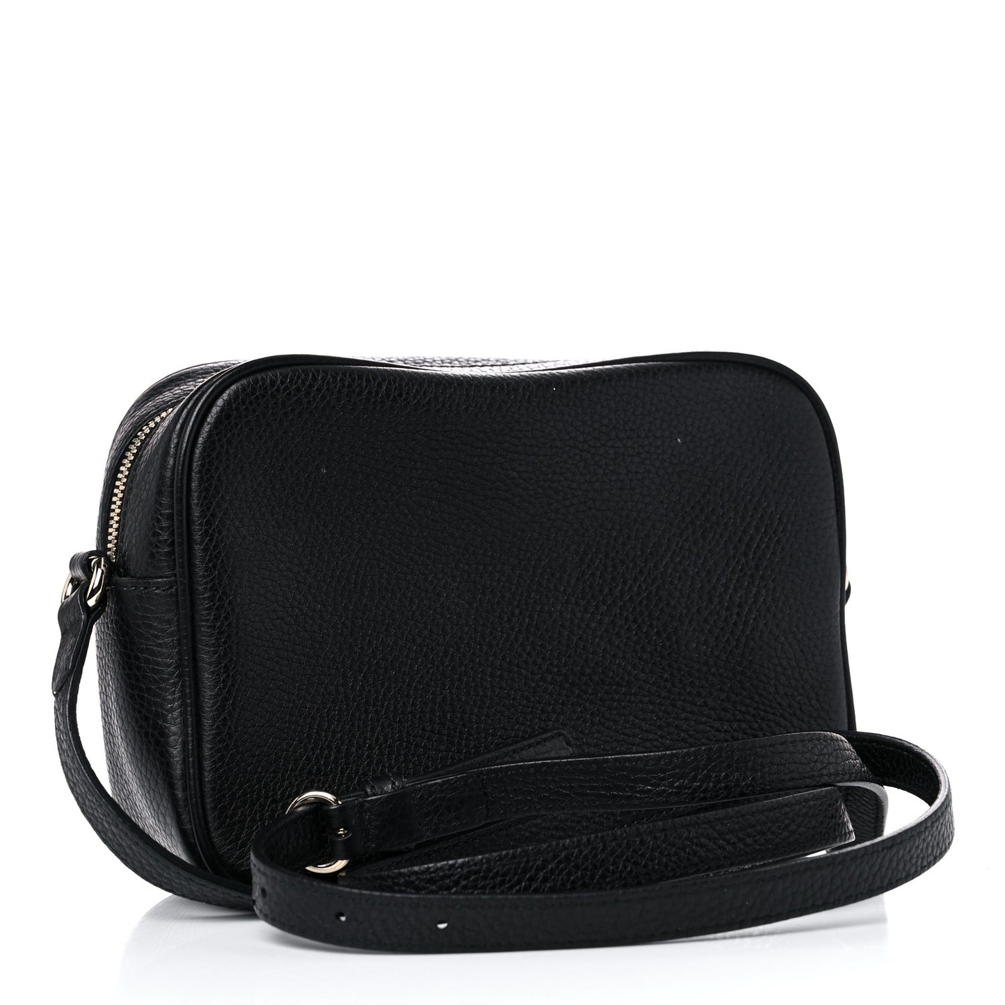 Pebbled Calfskin Small Soho Disco Bag Black