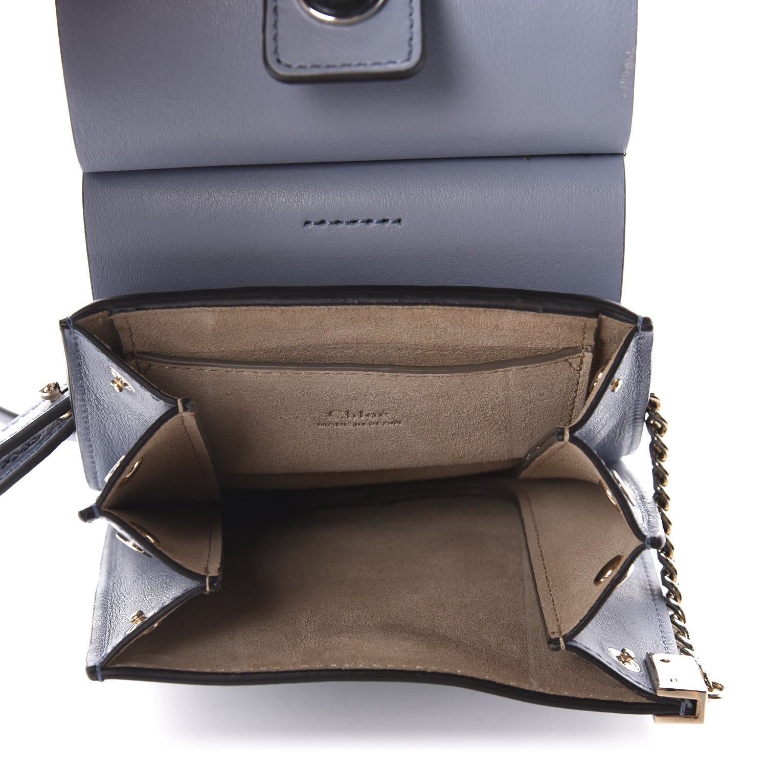Chloe Suede Calfskin Mini Faye Bracelet Bag Washed Blue 5 of 10