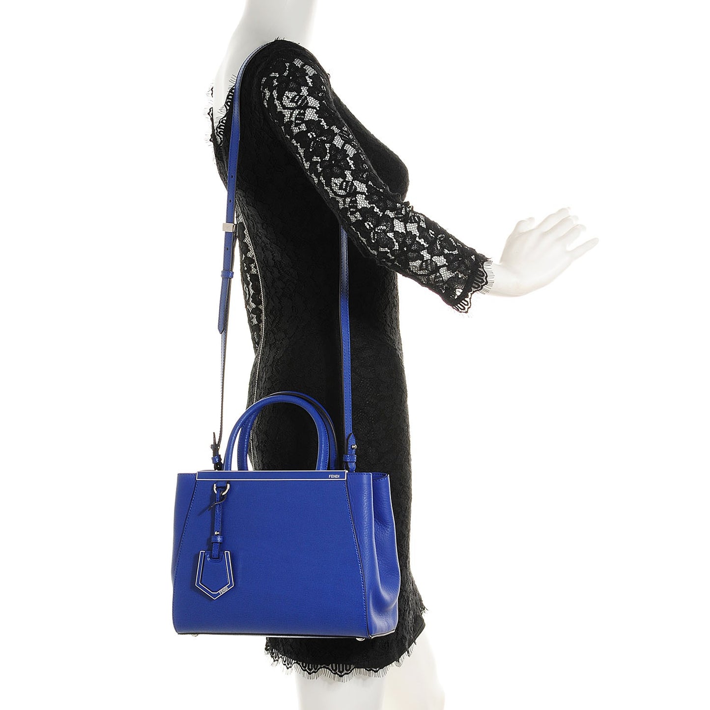 Vitello Elite Petite 2Jours Tote Blue Neon