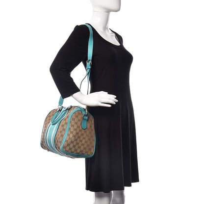 Gucci Monogram Vintage Web Medium Boston Teal 2 of 10