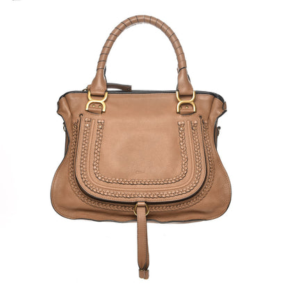 Chloe Calfskin Braided Medium Marcie Satchel Nut 1 of 7