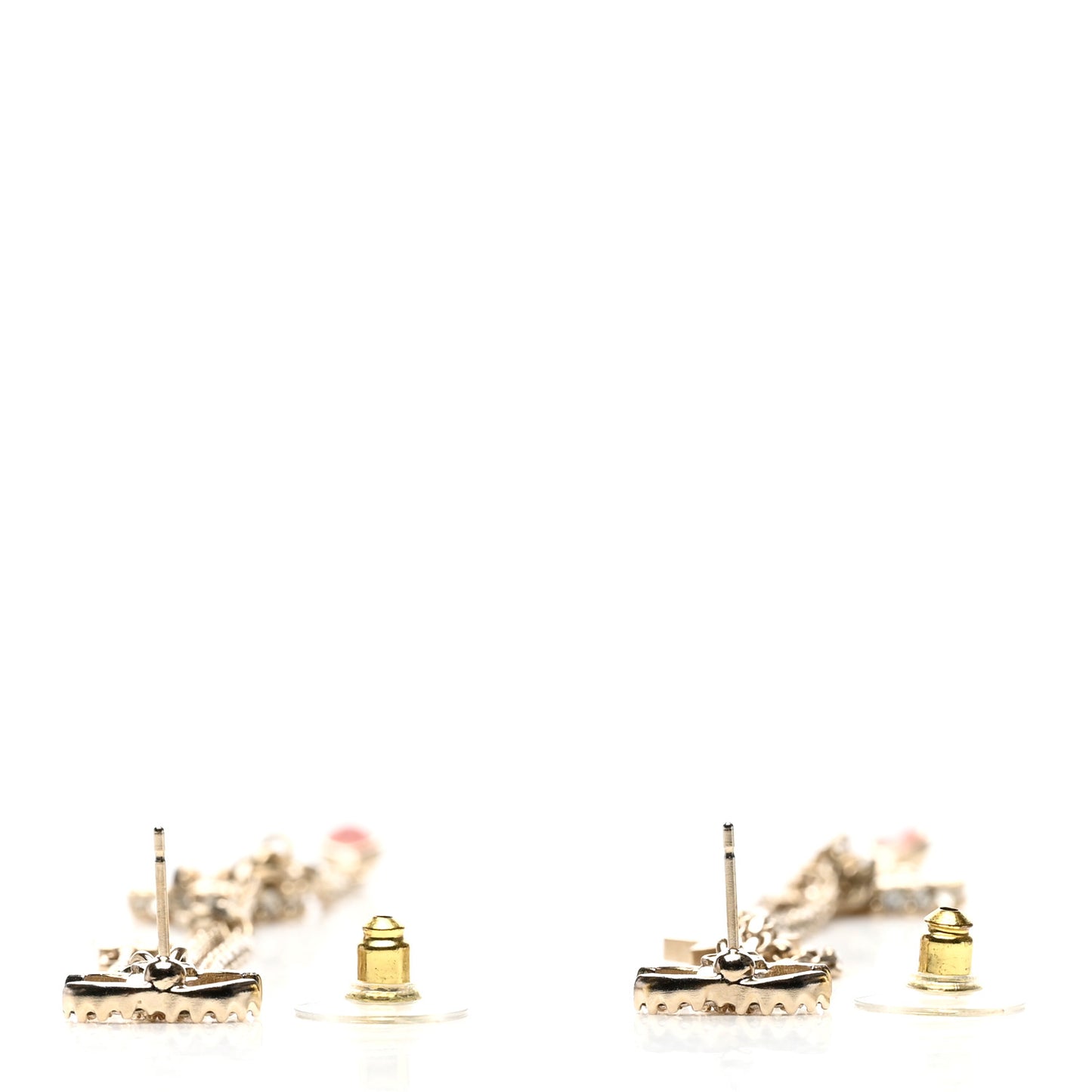 Crystal Star 5 Drop CC Earrings Gold