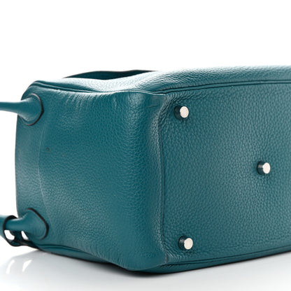 Hermes Taurillon Clemence Lindy 30 Bleu Paon 8 of 19