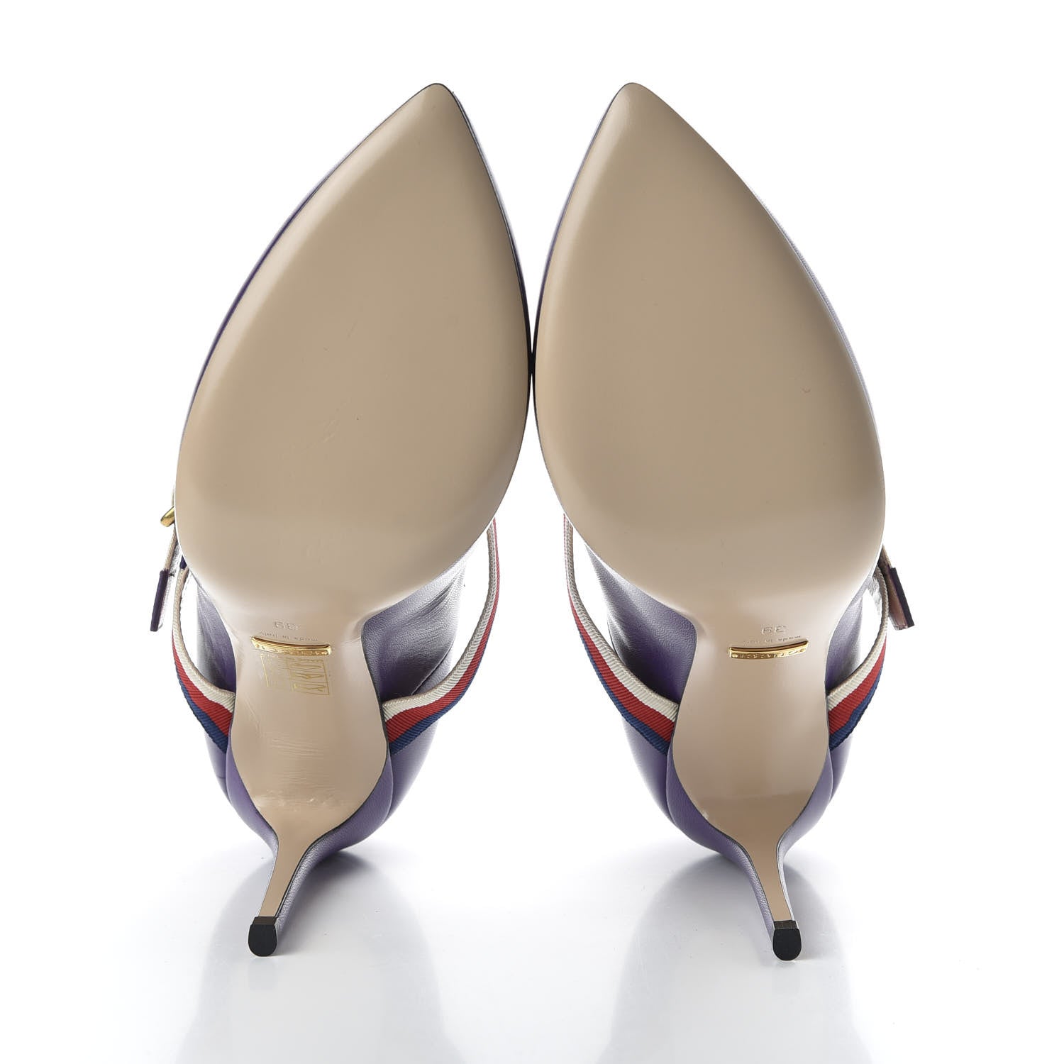 Gucci Malaga Kid Sylvie High Heel Pumps 39 Shine Purple 5 of 10