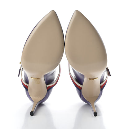 Gucci Malaga Kid Sylvie High Heel Pumps 39 Shine Purple 5 of 10