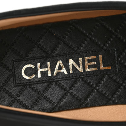 Chanel Shiny Lambskin Quilted CC Loafers 38.5 Black 7 of 8